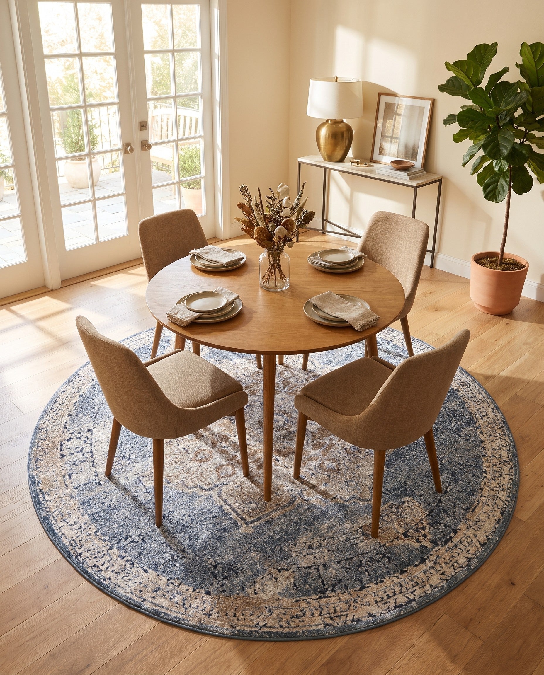 240cm x 240cm Villa Rond Vloerkleed