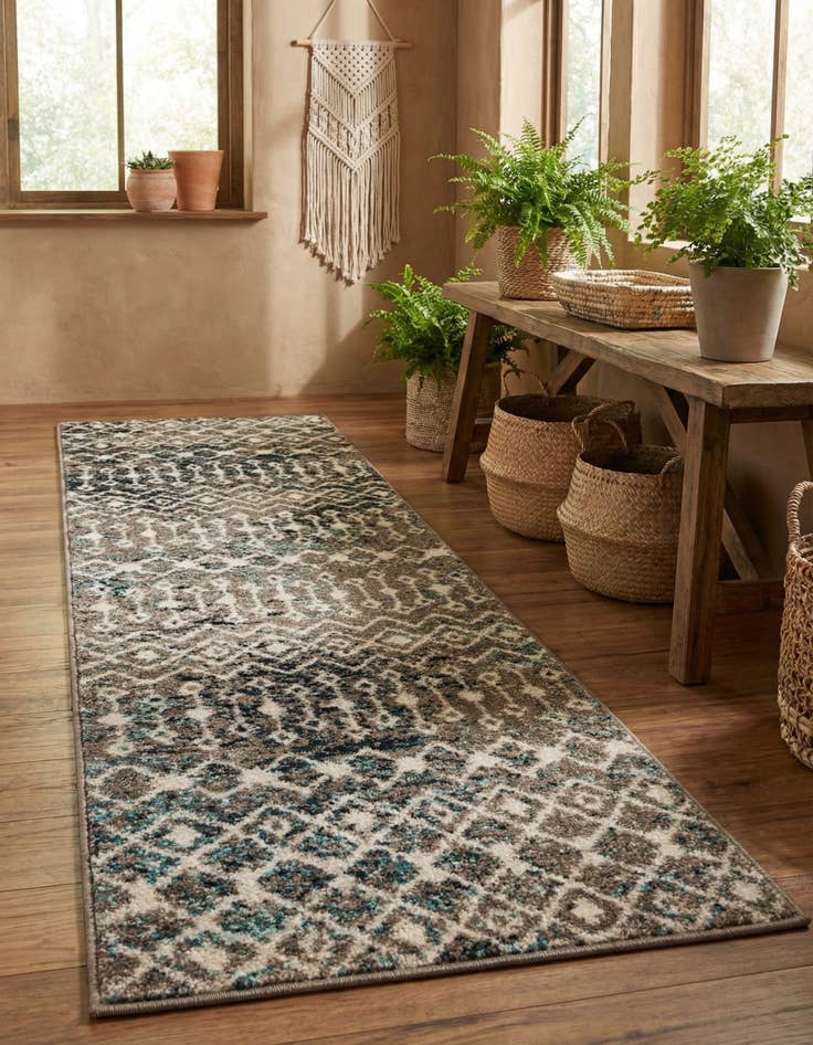 Detail image of  2' x 7' Moroccan Trellis Runner Rug
