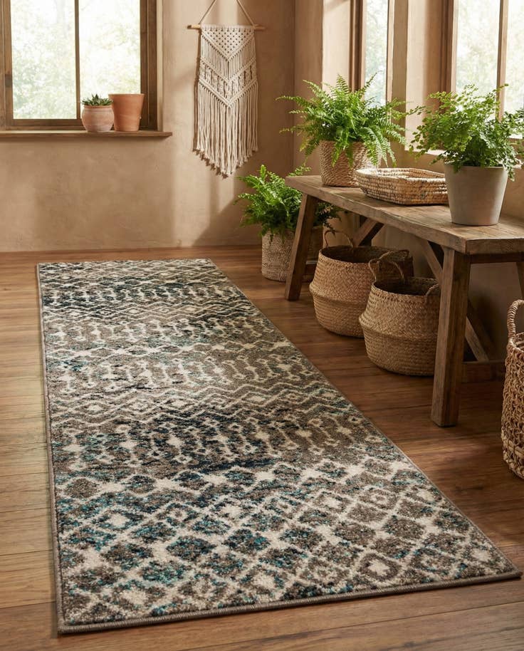 Detail image of 2' x 7' Moroccan Trellis Runner Rug
