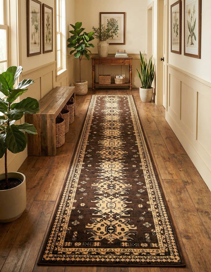 Detail image of 3' x 16' 5 Heriz Design Runner Rug