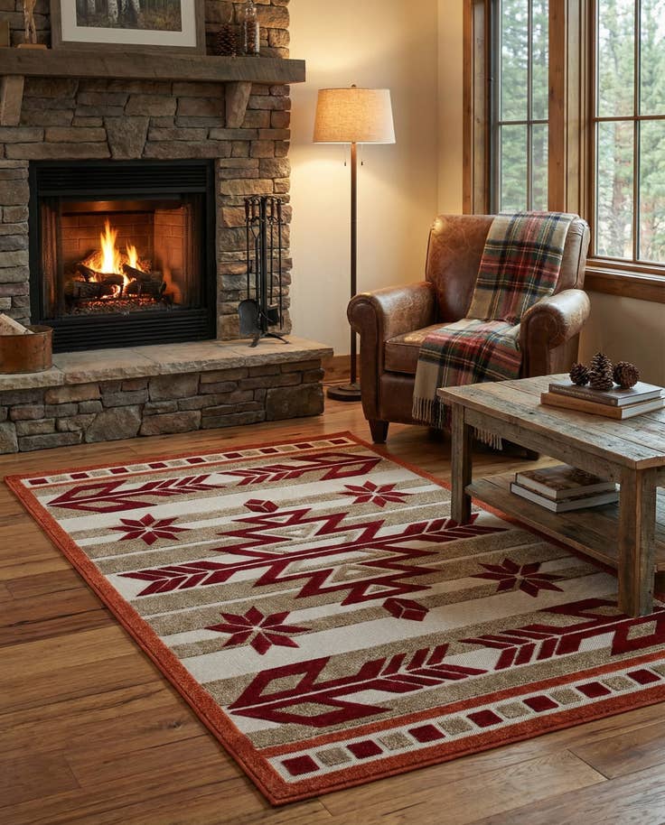 Detail image of 5' x 8' Easy-Clean Modern Indoor / Outdoor Rug