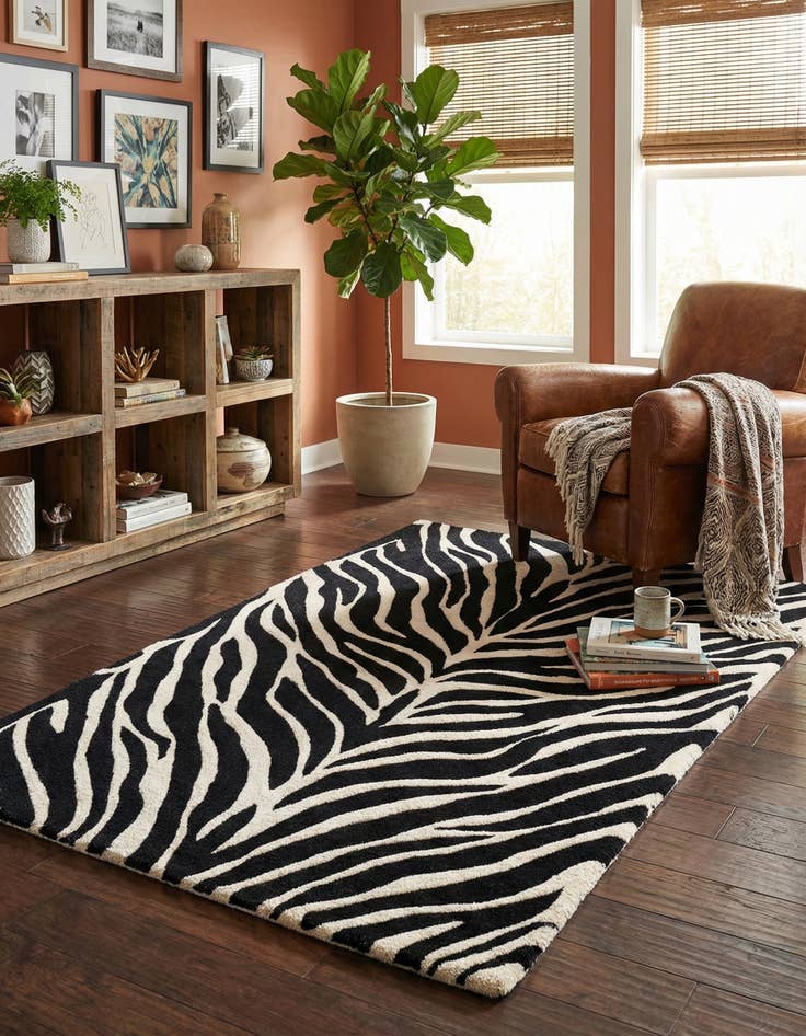 Detail image of 3' 1 x 5' 1 Hand Tufted Safari Wool Rug