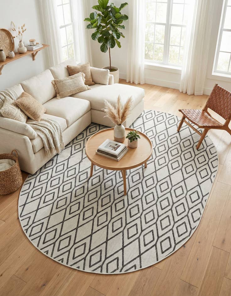 Detail image of 7' 10 x 10' Washable Jill Zarin Turks and Caicos Indoor / Outdoor Oval Rug