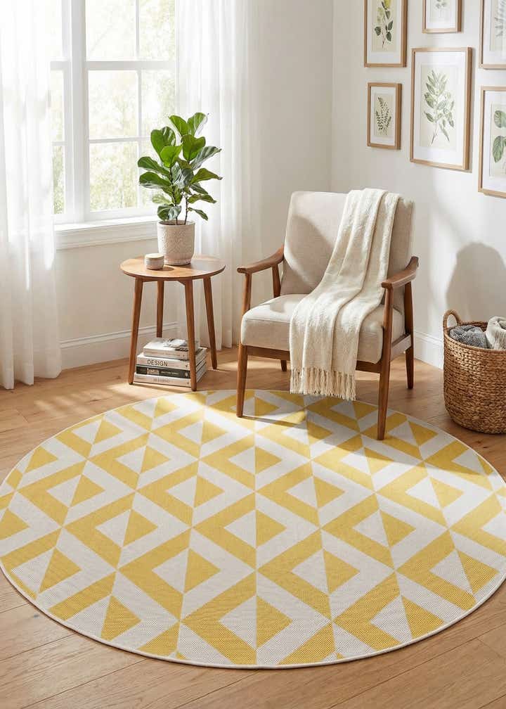 6' 7 x 6' 7 Easy-Clean Jill Zarin Napa Indoor / Outdoor Round Rug