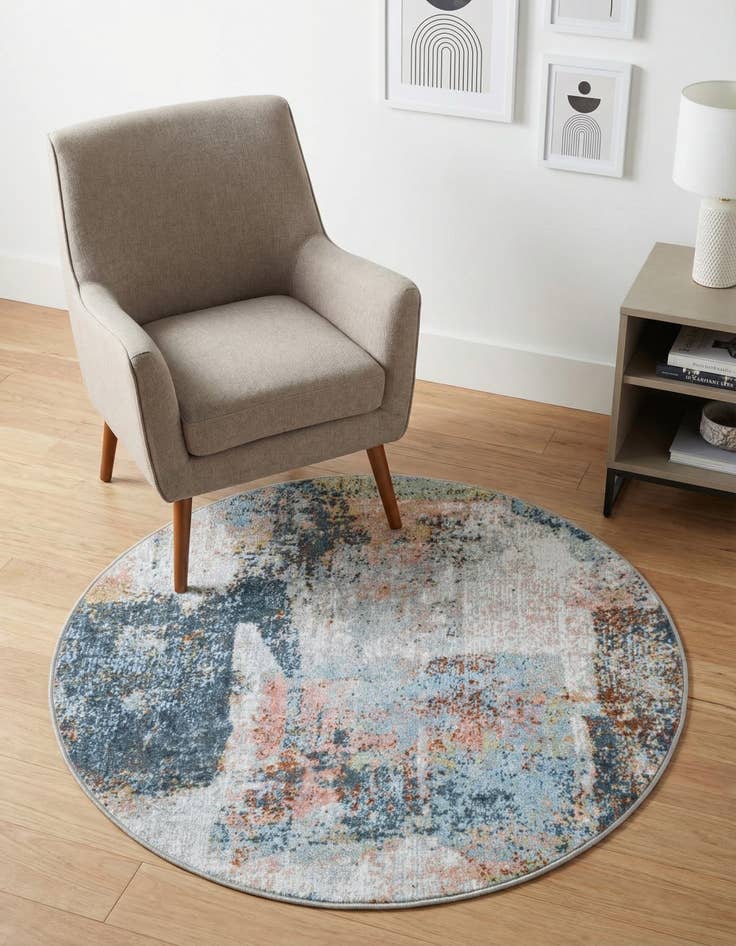 Detail image of 3' 3 x 3' 3 Kamala Washable Round Rug