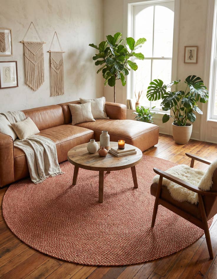 Detail image of  10' x 10'  Hand Tweed Braided Jute Round Rug