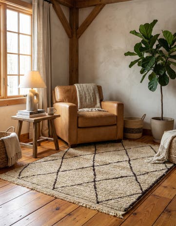 3' 6 x 4' 9 Hand Knotted Moroccan Wool Rug