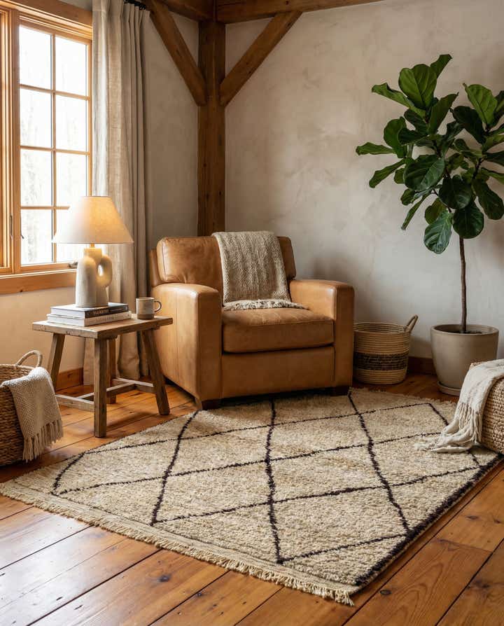 3' 6 x 4' 9 Hand Knotted Moroccan Wool Rug