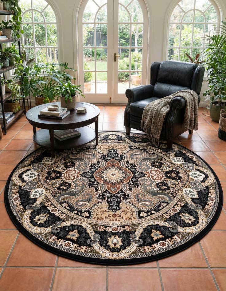 Detail image of 7' 10 x 7' 10 Nain Design Round Rug