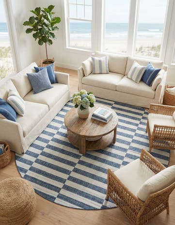10' x 10' Easy-Clean Ribbon Indoor / Outdoor Round Rug