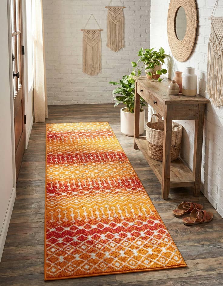 Detail image of 2' 7 x 10' Moroccan Trellis Runner Rug