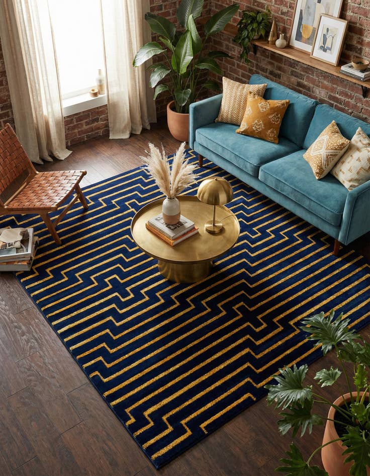 Detail image of 7' 10 x 7' 10 Vogue Geo Square Rug