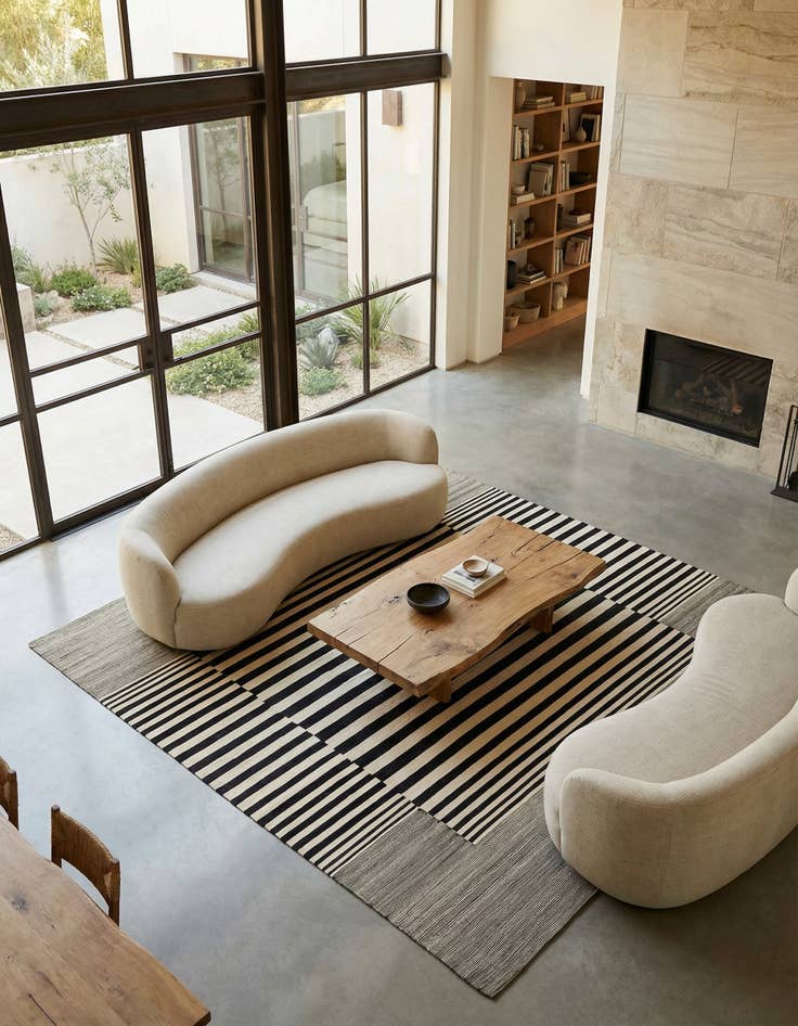 Detail image of 6' x 7' 7 Hand Woven Kilim Modern Wool Square Rug