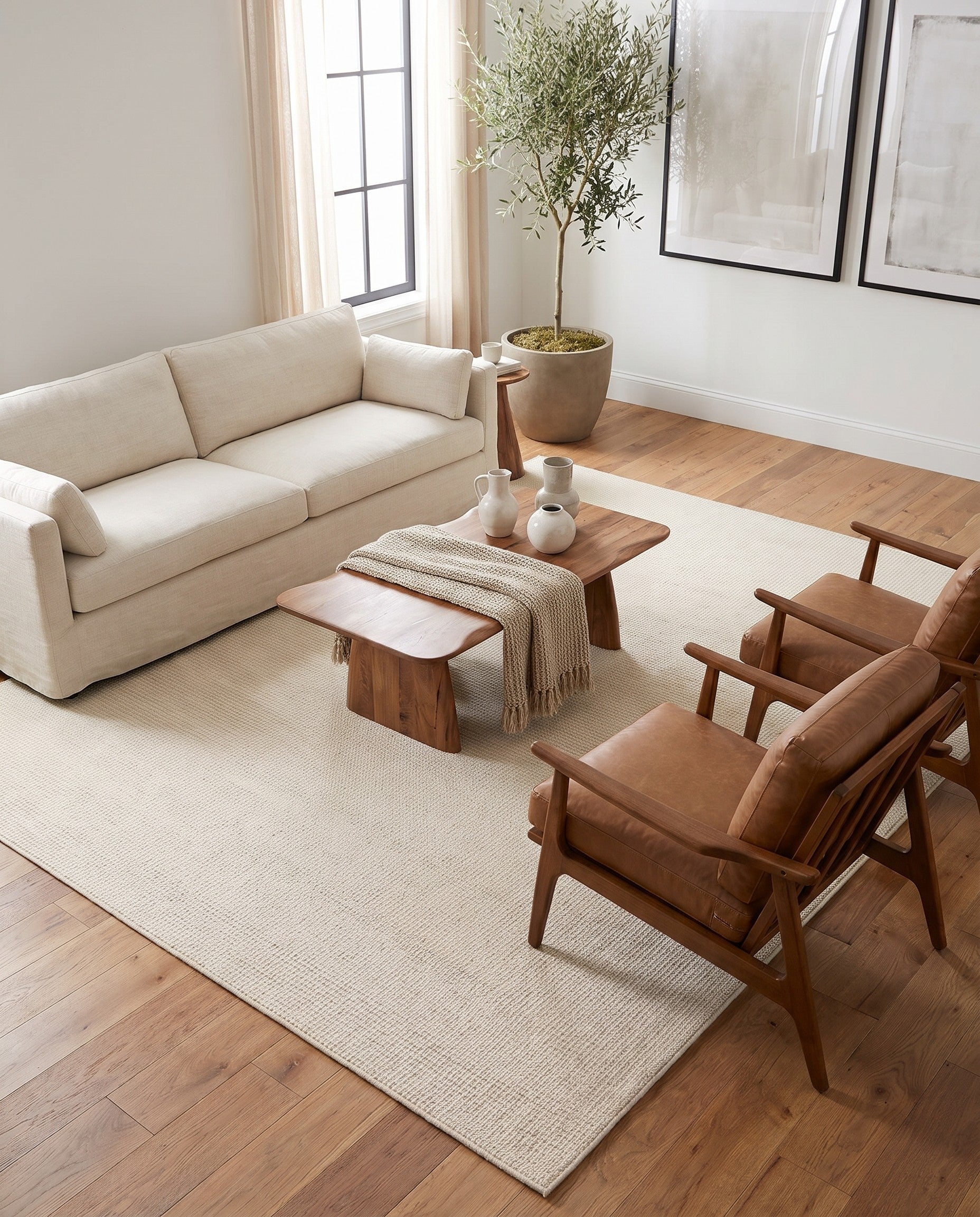 215cm x 305cm Monochromatic Bouclee Rug