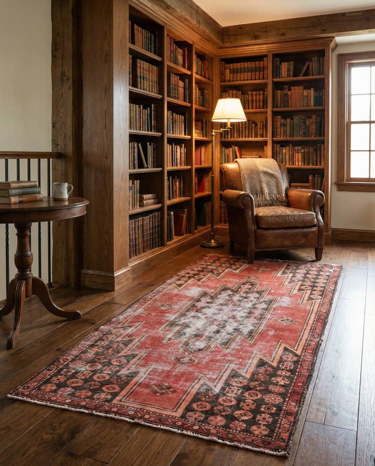 Detail image of 3' 4 x 6' Hand Knotted Ultra Vintage Persian Wool Runner Rug