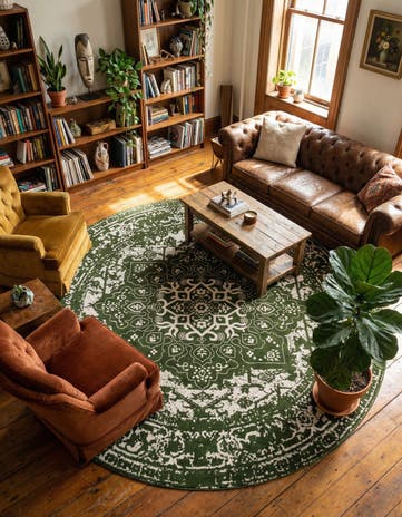 Green Arlington Round Rug