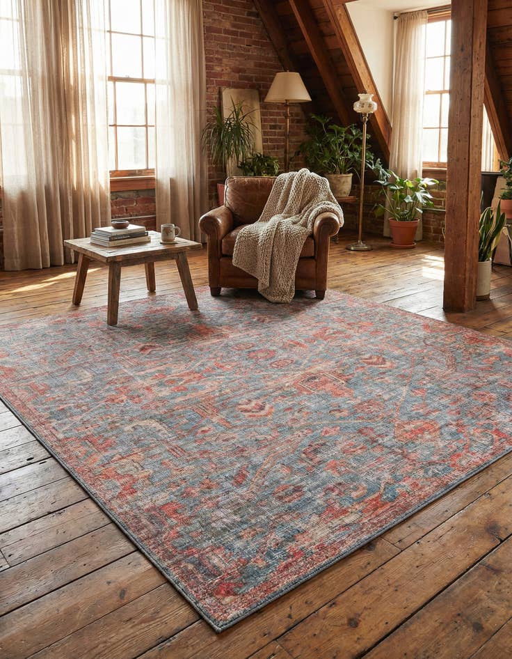 Detail image of 7' 3 x 7' 3  Washable Nostalgia Square Rug