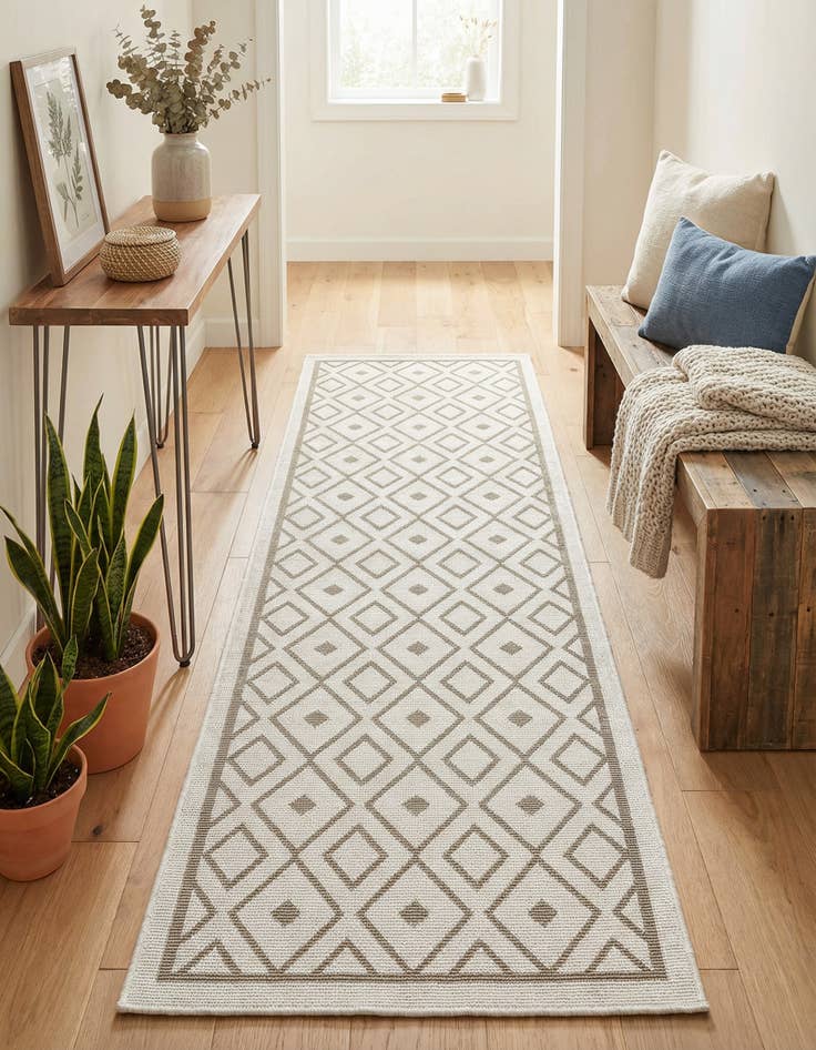 Detail image of 2' x 6' Washable Trellis Indoor / Outdoor Runner Rug