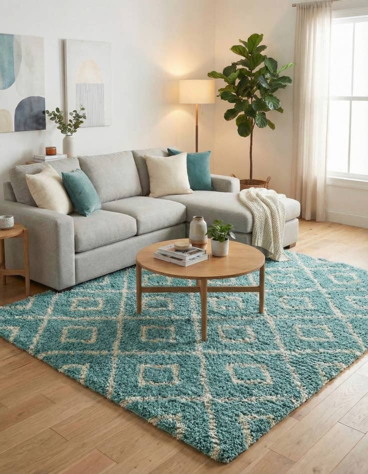 Detail image of 10' x 10' Trellis Shag Square Rug