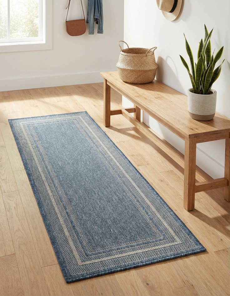 Detail image of 2' x 5' Washable Border Indoor / Outdoor Runner Rug