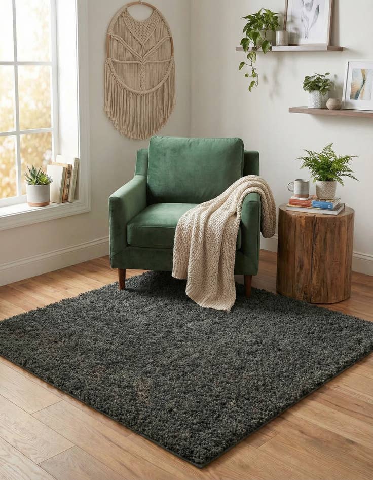 Detail image of 4' x 4' Soft Solid Shag Square Rug