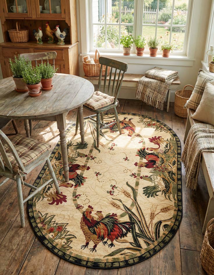 Detail image of 5' 3 x 8' Country Oval Rug