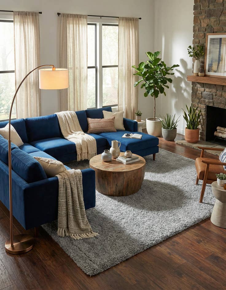 Detail image of 9' x 12' 2 Soft Solid Shag Rug