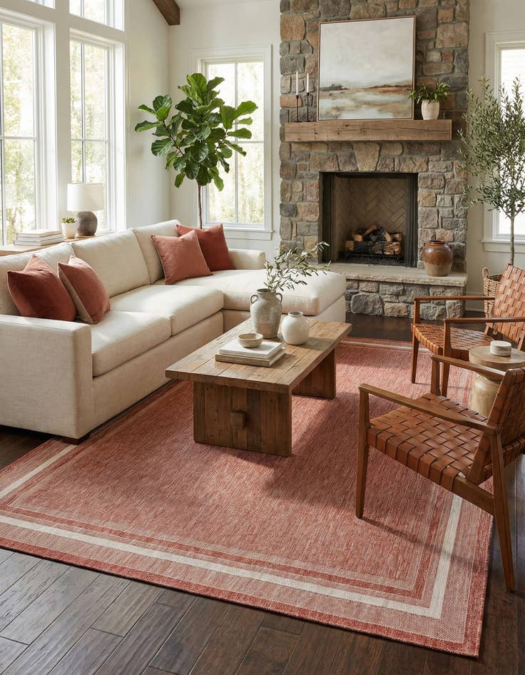 Detail image of  10' x 14' 1  Washable Border Indoor / Outdoor Rug