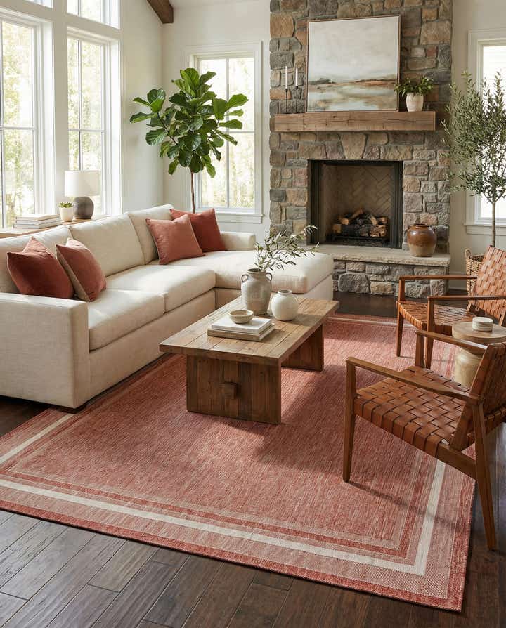 10' x 14' 1 Easy-Clean Border Indoor / Outdoor Rug