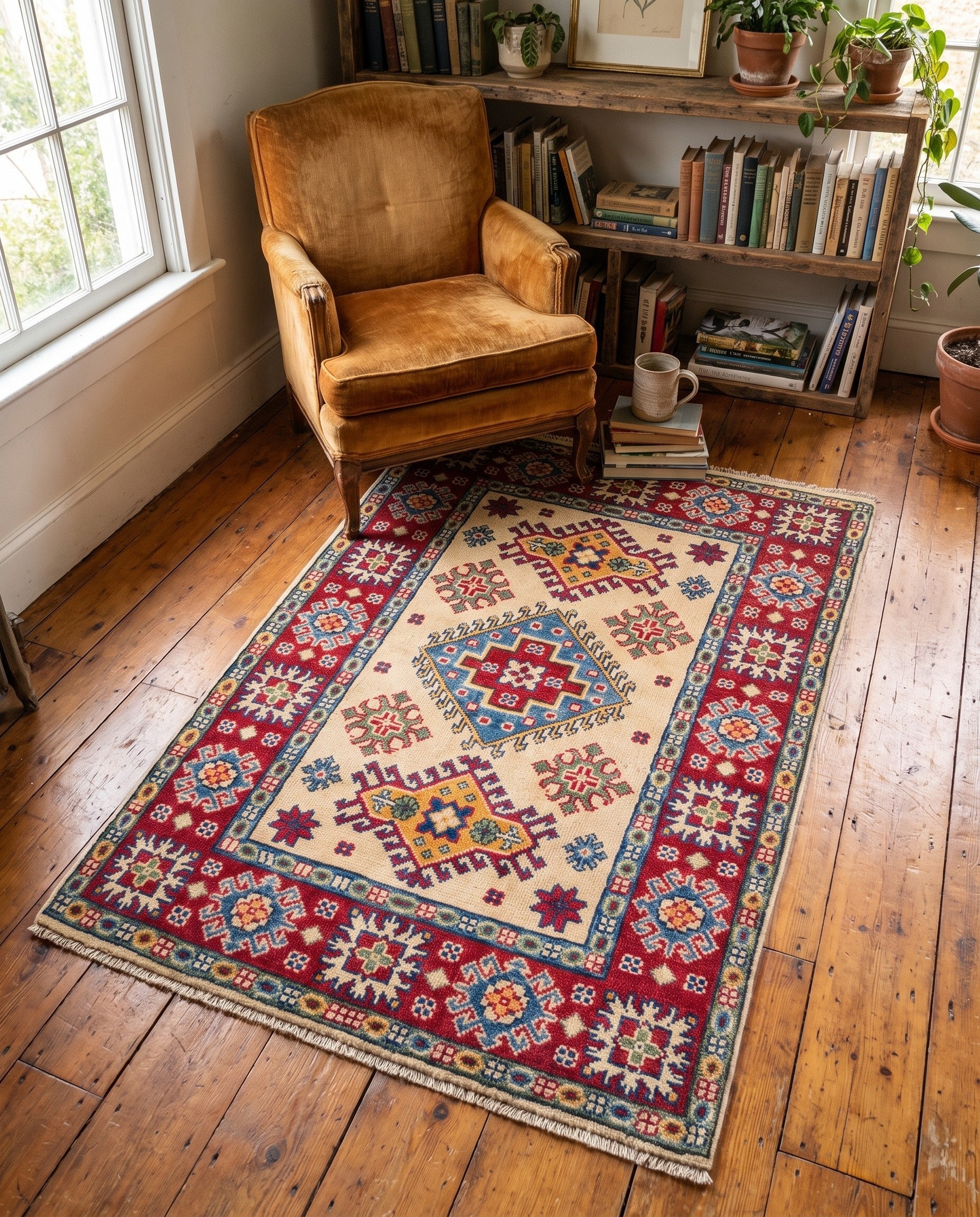 85cm x 130cm Hand Knotted Kazak Rug