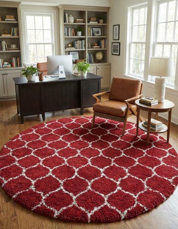 10' x 10' Lattice Shag Round Rug