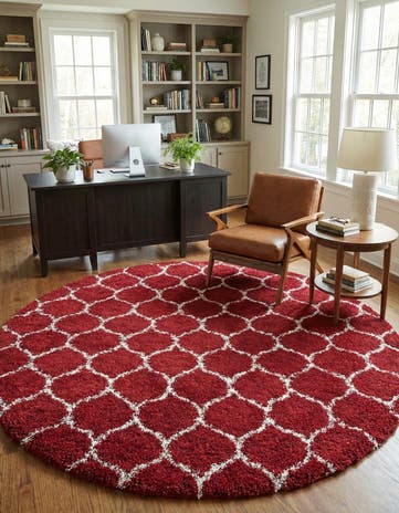 10' x 10' Lattice Shag Round Rug