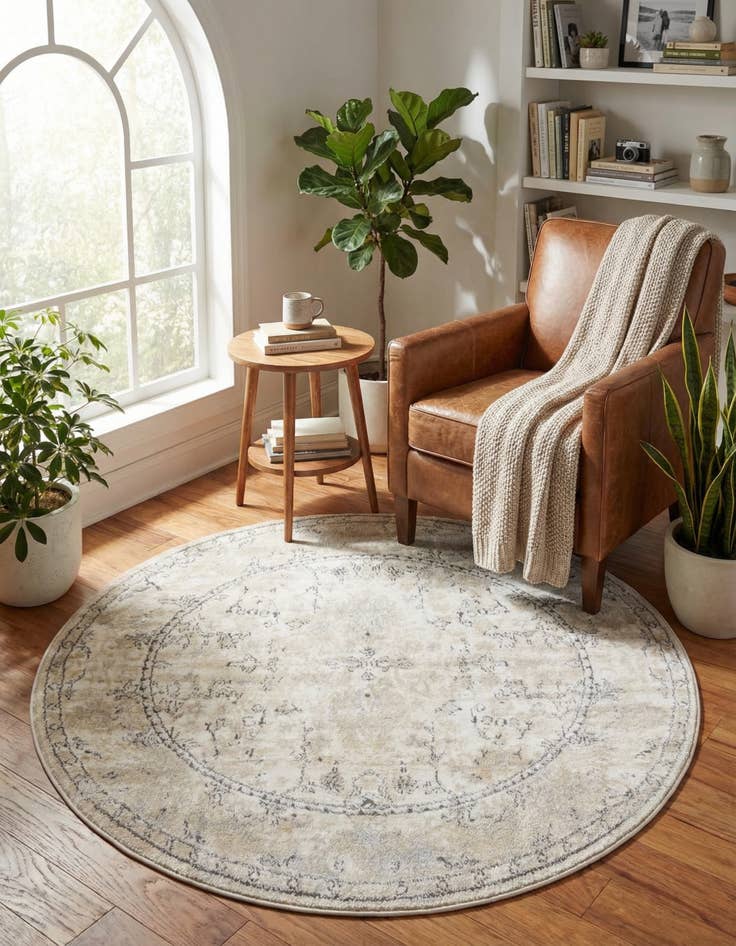 Detail image of 5' 3 x 5' 3 Oregon Round Rug