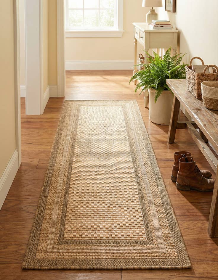 Detail image of 2' 2 x 6' Washable Border Indoor / Outdoor Runner Rug