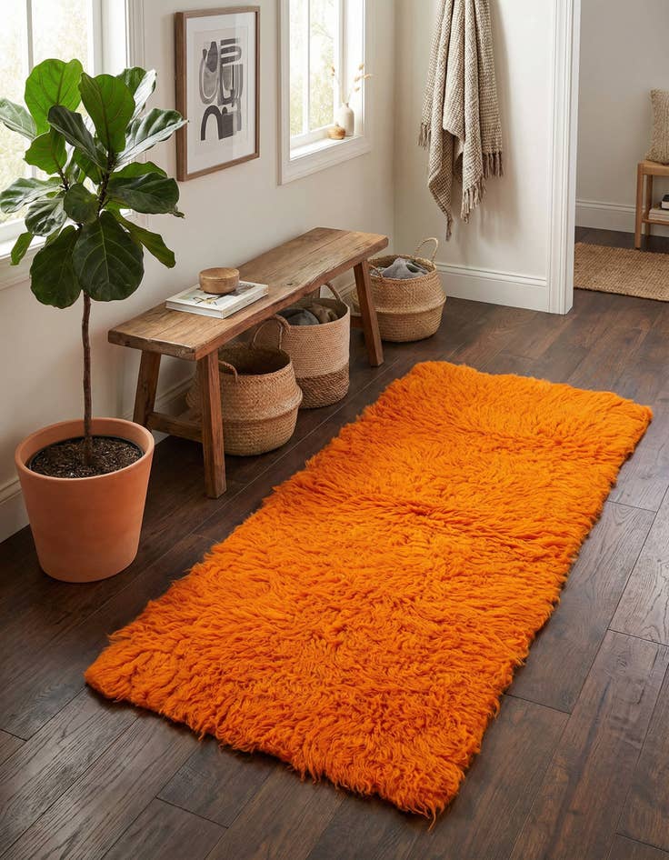 Detail image of 2' 3 x 4' 8 Hand Knotted Moroccan Wool Runner Rug