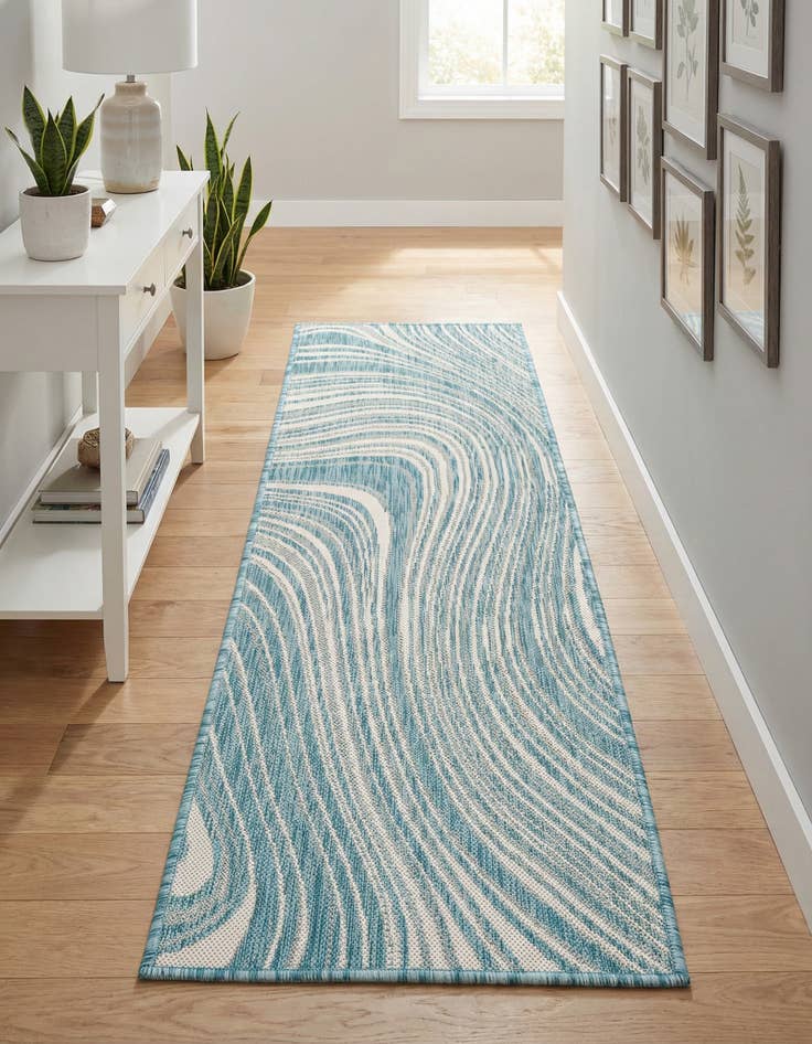 Detail image of 2' x 6' Easy-Clean Modern Indoor / Outdoor Runner Rug