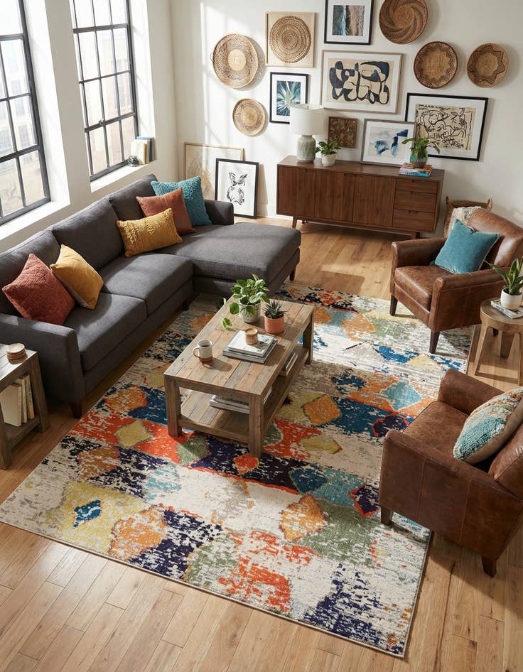 Detail image of 7' 10 x 10'  Washable Vivid Rug