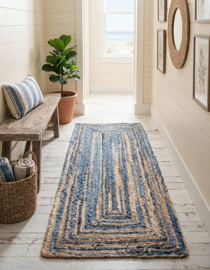 Detail image of 2' 6 x 6' 1 Handmade Braided Chindi Runner Rug