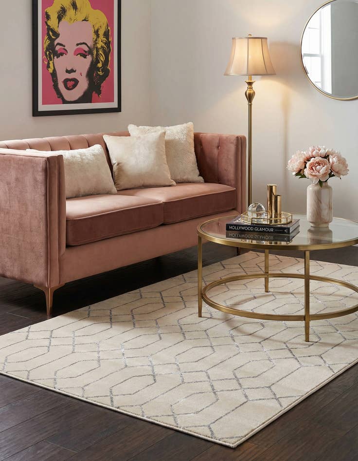 Detail image of 5' 3 x 8' Marilyn Monroe&trade; Glam Trellis Rug