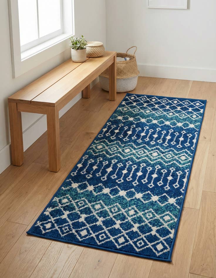 Detail image of 2' x 5' 3 Moroccan Trellis Runner Rug