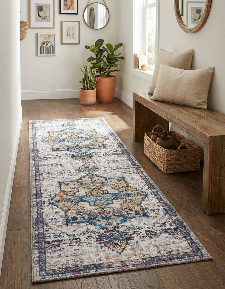 Detail image of 2' x 6'  Washable Renaissance Runner Rug