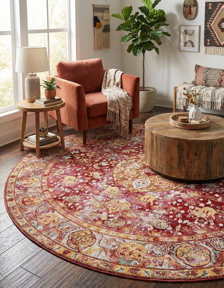 Detail image of 8' x 8' Aqua Round Rug