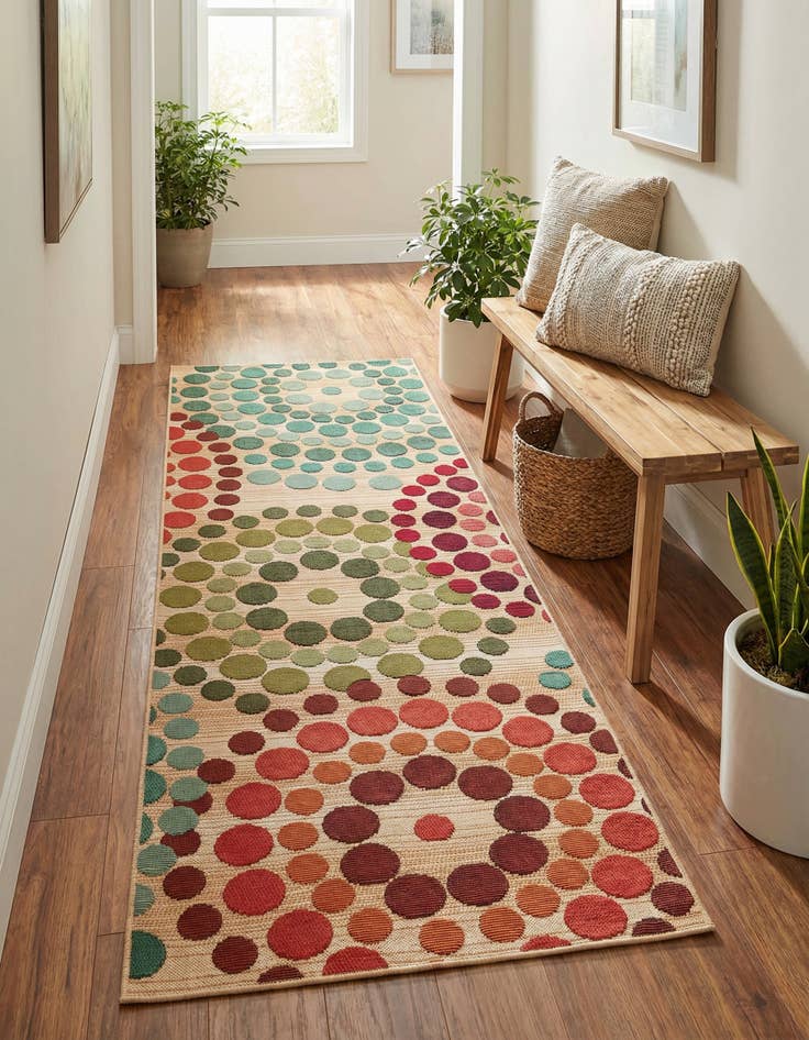 Detail image of 2' x 6' Easy-Clean Modern Indoor / Outdoor Runner Rug