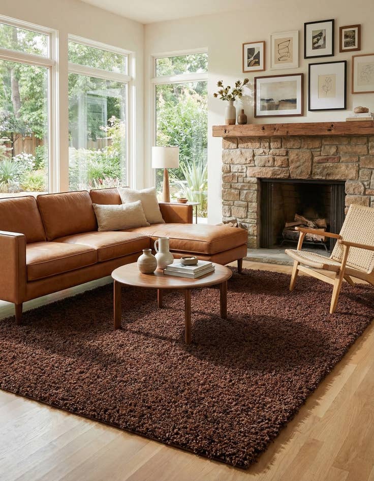 Detail image of 7' 10 x 11' Solid Shag Rug