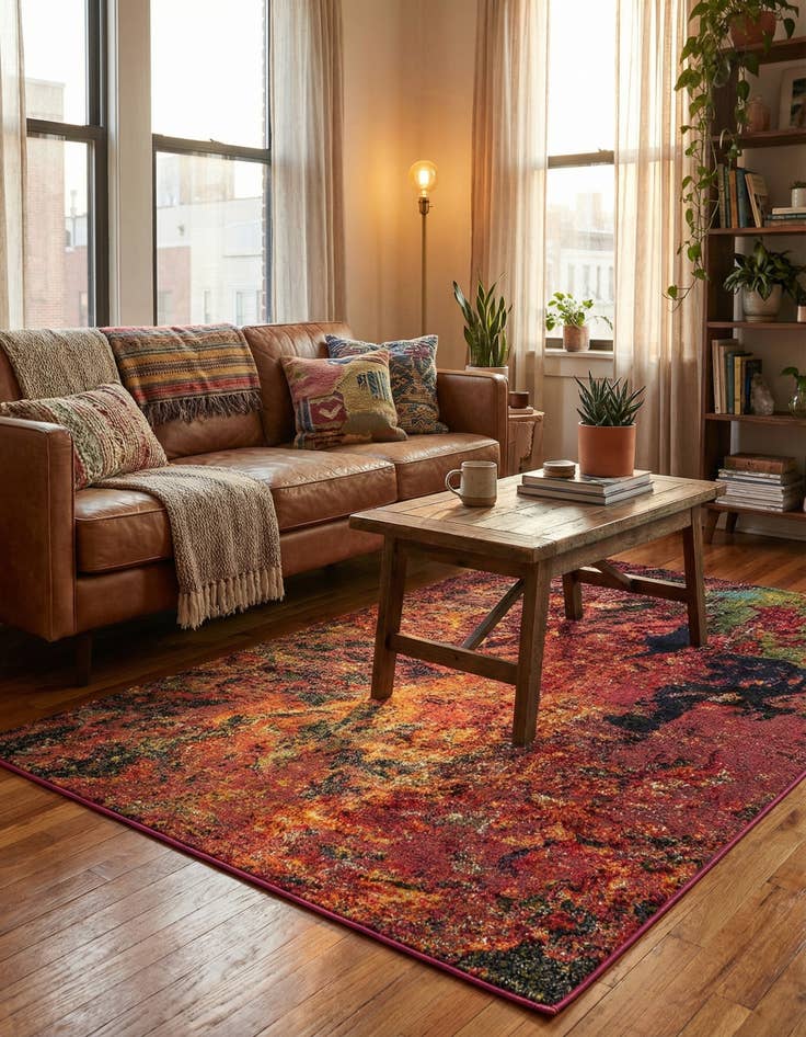 Detail image of 4' x 6'  Washable Haerfest Rug