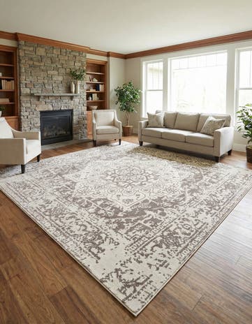 White Arlington Square Rug