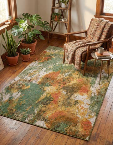 Green Washable Haerfest Rug