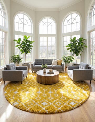 10' x 10' Moroccan Trellis Shag Round Rug