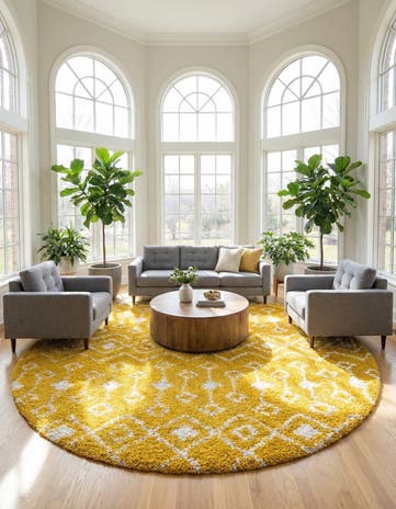 10' x 10' Moroccan Trellis Shag Round Rug