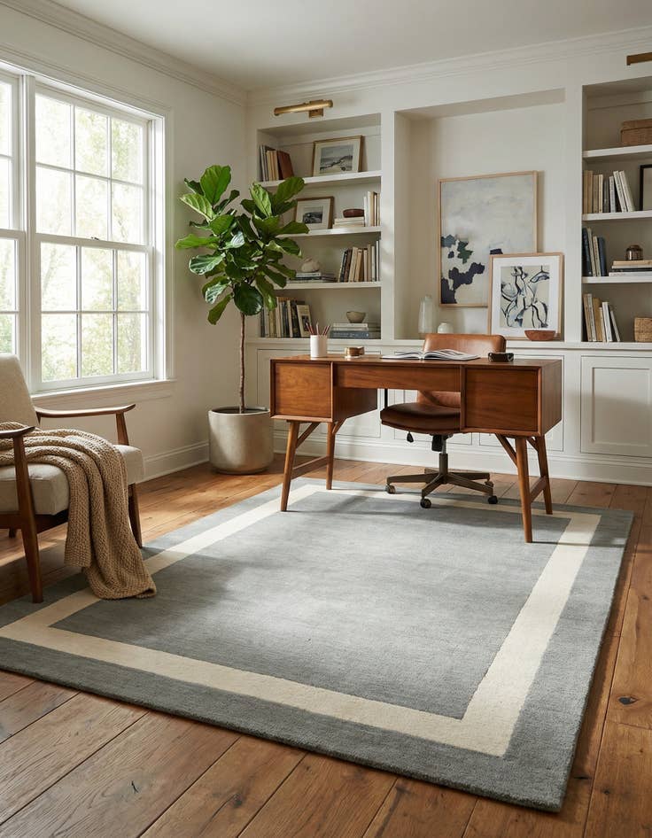 Detail image of 5' 1 x 8' Jill Zarin Border Wool Rug